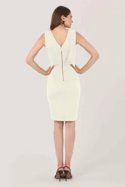 Closet London Ivory Draped Sleeveless Wrap Dress -Closet London Popular Shop JD6490 DSC 2573 3 73976.1601368888