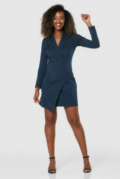 Closet London Navy Blazer Dress -Closet London Popular Shop JD6523 20211130 Closet 1658 73435.1639566499