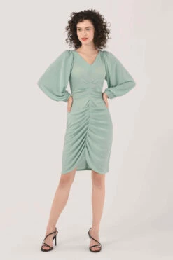 Closet London Green Pleated Front Pencil Dress -Closet London Popular Shop JD6540 DSC 4224 46780.1649777405