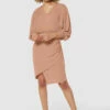 Closet London Blush Pink Wrap Puff Sleeves Pencil Dress
