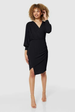 Closet London Black Wrap Puff Sleeves Pencil Dress -Closet London Popular Shop JD6546 BLUSH JD9637 BLUSH 72102 20458 11805.1695211582