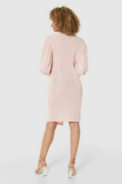 Closet London Pink Puff Sleeve Wrap PencilMini Dress -Closet London Popular Shop JD6546 BLUSH JD9637 BLUSH 72113 31048.1675771324