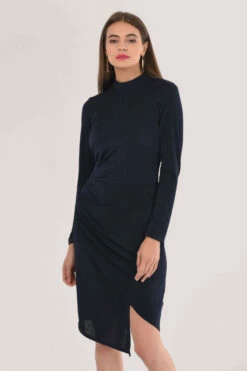 Closet London Navy High Neck Pencil Dress -Closet London Popular Shop JD6554 DSC 0747 43863.1607008960