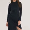 Closet London Navy High Neck Pencil Dress