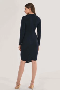 Closet London Navy High Neck Pencil Dress -Closet London Popular Shop JD6554 DSC 0756 43182.1605719297