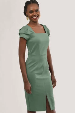 Closet London Green Cap Sleeve Pencil Dress -Closet London Popular Shop JD6743 DSC 5436 90694.1625155256