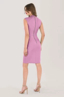 Closet London Pink Pleated Wrap Pencil Sleeveless Dress -Closet London Popular Shop JD6968 DSC 2203 2 12786.1626177323