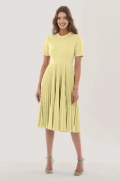 Closet London Yellow Pleated Dress