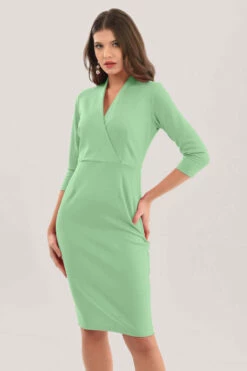 Closet London Mint Green Wrap Pencil Dress -Closet London Popular Shop JD7111 DSC 9149 67821.1624020332.1280.1280 copy 31 47167.1687264819