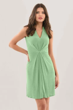 Closet London Mint Green Centre Pleats A-Line Dress