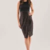 Closet London Black Sleeveless Pleated Pencil Dress