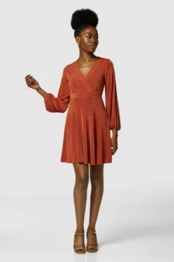 Closet London Rust Wrap Dress -Closet London Popular Shop JD7210 3522 92381.1633099696