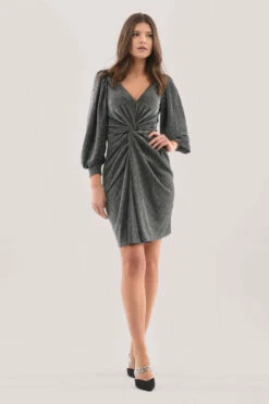 Closet London Silver Twist Pencil Dress