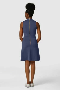 Closet London Navy Centre Pleats A-Line Sleeveless Dress -Closet London Popular Shop JD7547 3353 2 71018.1637596785