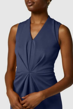 Closet London Navy Centre Pleats A-Line Sleeveless Dress -Closet London Popular Shop JD7547 3364 2 01797.1637596784