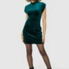 Closet London Green Velvet Kimono Pencil Mini Dress -Closet London Popular Shop JD7581 GREEN 71861 03129.1675343135