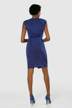 Closet London Royal Blue Jersey Pleated Pencil Dress -Closet London Popular Shop JD7879 20210907 Closet London120811 60783.1643729284
