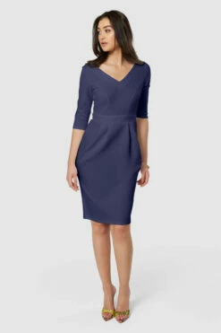 Closet London Navy PencilMidi Dress -Closet London Popular Shop JD8129 20220621 Closet London 18901 512261 67194.1696411272
