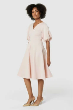 Closet London Blush Pink Puff Sleeve Dress -Closet London Popular Shop JD8375 20220621 Closet London 18657 55524.1656590415