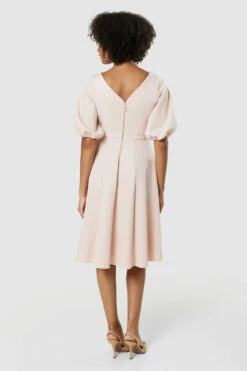 Closet London Blush Pink Puff Sleeve Dress -Closet London Popular Shop JD8375 20220621 Closet London 18663 58849.1656590393