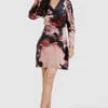 Closet London Blush Pink Print Velvet Wrap Mini Dress -Closet London Popular Shop JD8838 1636 19009.1662541513