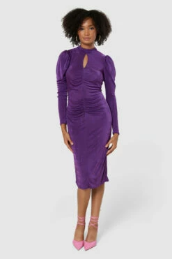 Closet London Purple Violet Pencil Midi Dress -Closet London Popular Shop JD8900 20220620 Closet London15320 12907.1674734808