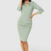 Closet London Sage Green Pencil Dress