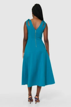 Closet London Blue Teal A-Line Dress -Closet London Popular Shop JD9464 TEAL 64596 50630.1690195719