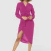 Closet LondonPink Wrap Pencil Dress -Closet London Popular Shop JD9636 BLUSH JD7123 BLACK 70889 copy 31 04473.1695286957