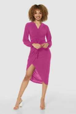 Closet LondonPink Wrap Pencil Dress