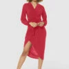 Closet London RED Wrap Pencil Dress