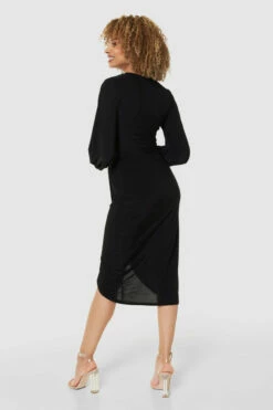 Closet London Black Wrap Pencil Dress -Closet London Popular Shop JD9636 BLUSH JD7123 BLACK 70909 88575.1686568279
