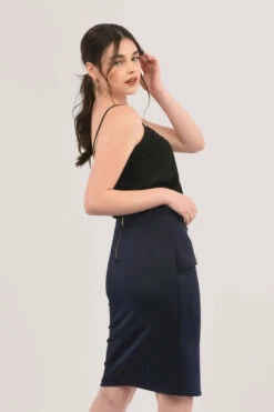 Closet London Navy Twist Pencil Skirt -Closet London Popular Shop JS6694 DSC 7300 57671.1608303355
