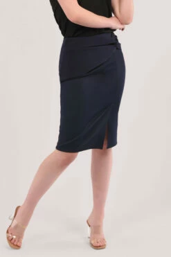 Closet London Navy Twist Pencil Skirt -Closet London Popular Shop JS6694 DSC 7305 59123.1608303357