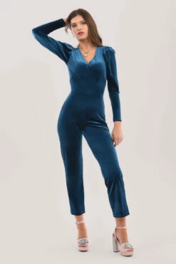 Closet London Blue Pleated Sleeve Jumpsuit -Closet London Popular Shop JT6926 DSC 9870 31981.1623860816