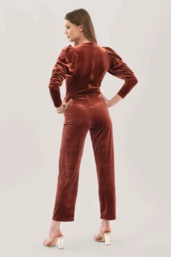 Closet London Rust Pleated Sleeve Velour Jumpsuit 9 Closet London Rust Pleated Sleeve Velour Jumpsuit -Closet London Popular Shop JT6926 DSC 9976 79191.1623860481