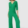 Closet London Emerald Green Wide Leg Jumpsuit