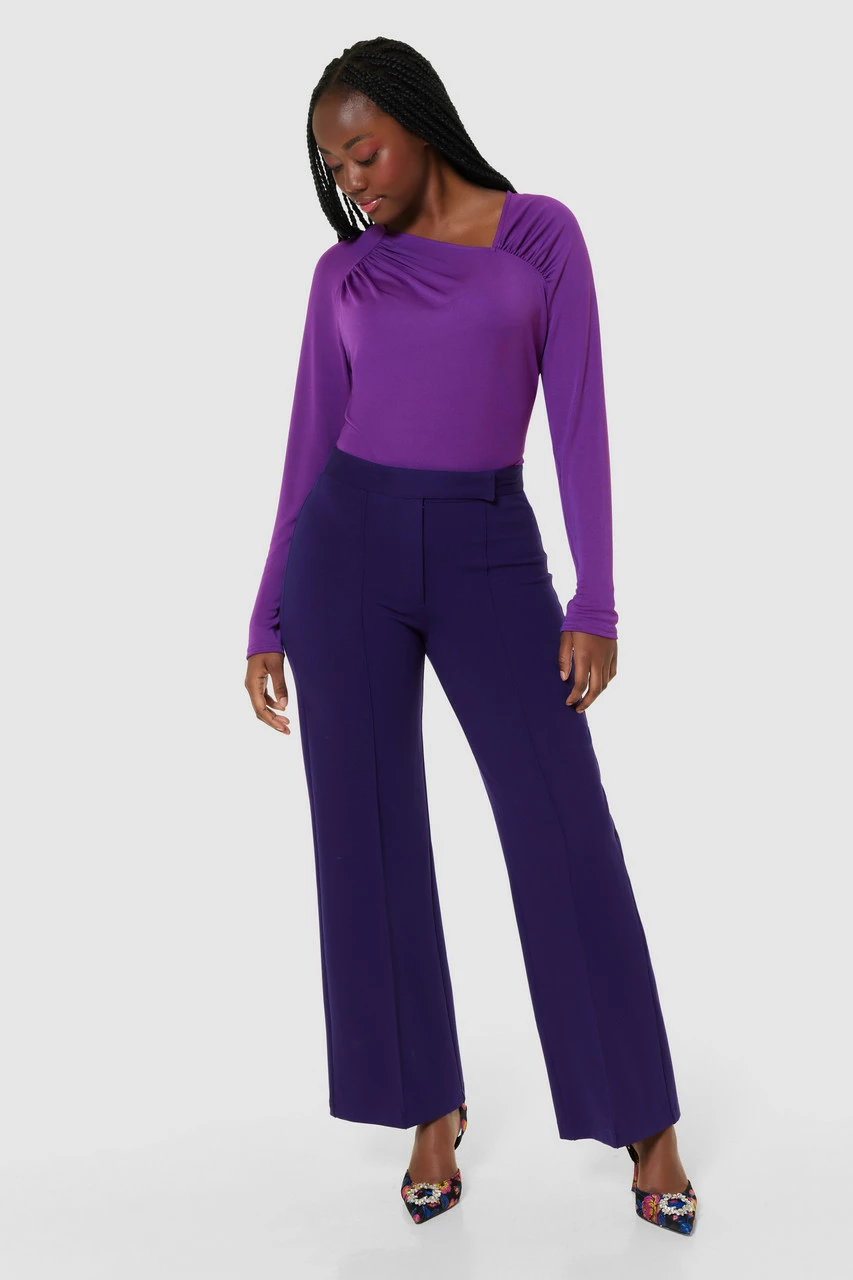 Closet LondonPurple Bootcut Trouser 5 Closet LondonPurple Bootcut Trouser - Image 3