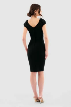 Closet London Black Gathered Sleeve Panel Dress -Closet London Popular Shop Jd3723 Camel DSC 7081 10458.1649930351.1280.1280 09130.1653058510