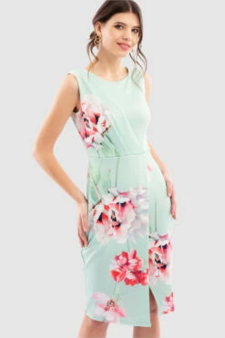 Closet London Green Sleeveless Wrap Floral Print Dress 8 Closet London Green Sleeveless Wrap Floral Print Dress -Closet London Popular Shop Jd7224 Mint DSC 6940 71611.1649779682