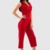 Closet London Red Straight Leg Jumpsuit -Closet London Popular Shop Jt7087 Red DSC 6443 56107.1659973245