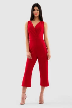 Closet London Red Straight Leg Jumpsuit -Closet London Popular Shop Jt7087 Red DSC 6449 84175.1652282801