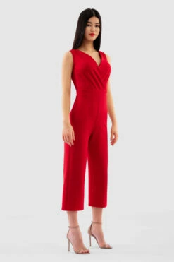 Closet London Red Straight Leg Jumpsuit -Closet London Popular Shop Jt7087 Red DSC 6456 31177.1652282791