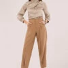 Closet London Camel Brown Wide Leg Pleated Trousers -Closet London Popular Shop MTefU0Lc 75776.1633089666