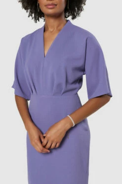 Closet London Lilac Purple PencilKimono Sleeves Midi Dress -Closet London Popular Shop NUsZKRyI 68232.1673345418