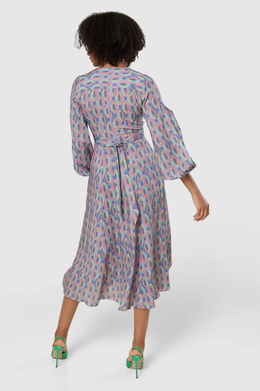 Closet London Purple Multifull Skirt Wrap Midi Dress 7 Closet London Purple Multifull Skirt Wrap Midi Dress - Image 5