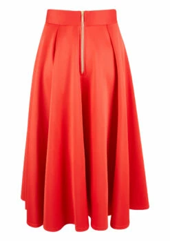 Closet Curves Red Panel Midi Skirt -Closet London Popular Shop PS787 RED 5 61978.1605711463