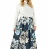 Closet Curves Multi Ivory Print Pleated Hi Low Skirt -Closet London Popular Shop PS853 MULTI FLORAL PLEATED SKIRT 1 94867.1633089728