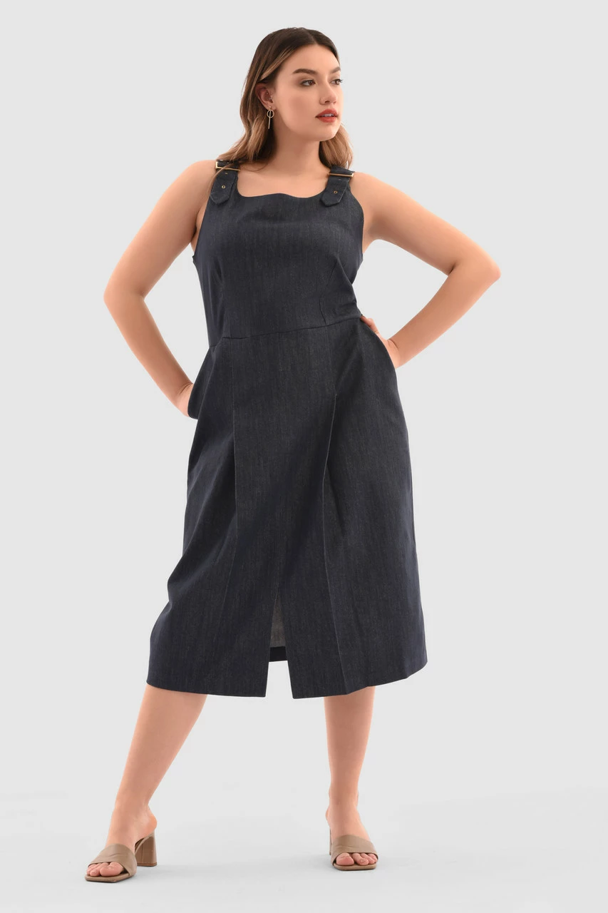 ClosetLondon Curves Denim Sleeveless Midi Dress 4 ClosetLondon Curves Denim Sleeveless Midi Dress - Image 2