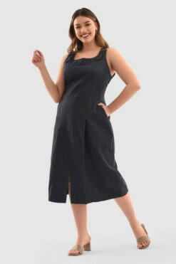 ClosetLondon Curves Denim Sleeveless Midi Dress